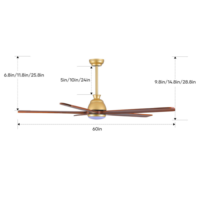 Ceiling Fan With Remote Control, 60"