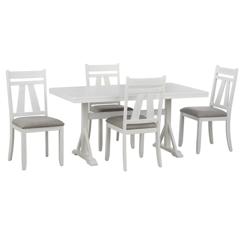 Ensemble repas pour 4 personnes Arless, 4 pièces: table, 3 chaises
