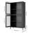 Classic Metal Storage Cabinet Display Cabinet With 4 Glass Doors 4 Shelves Cabinet  Bookcase Side Cabinet For Home Office Living Room Kitchen Hallway - Black