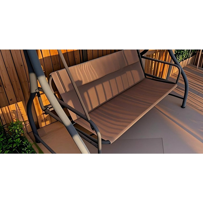 Housse de balancelle pour patio, remplacement du tissu Oxford imperméable pour balançoires de jardin d'extérieur à 2 ou 3 places, café