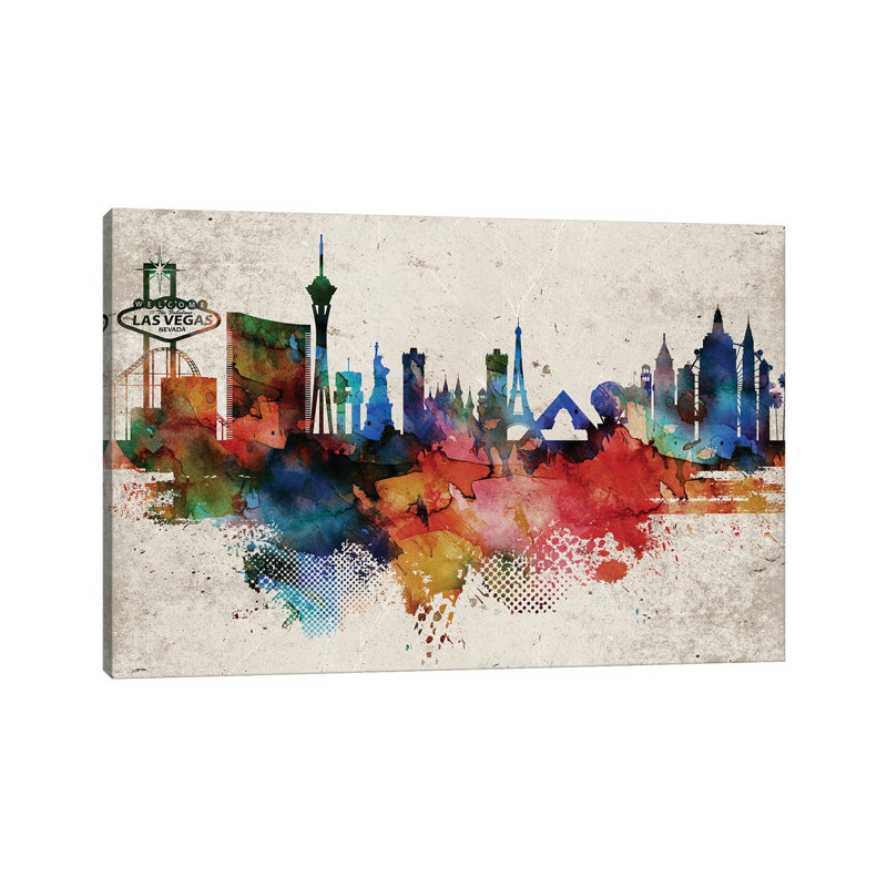 Las Vegas Abstract - Wrapped Canvas Print, 20.32 cm H x 30.48 cm W
