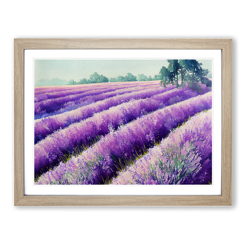 Lavender Field Vol.7 - Framed Print, 25cm H x 34cm W x 2cm D, Oak