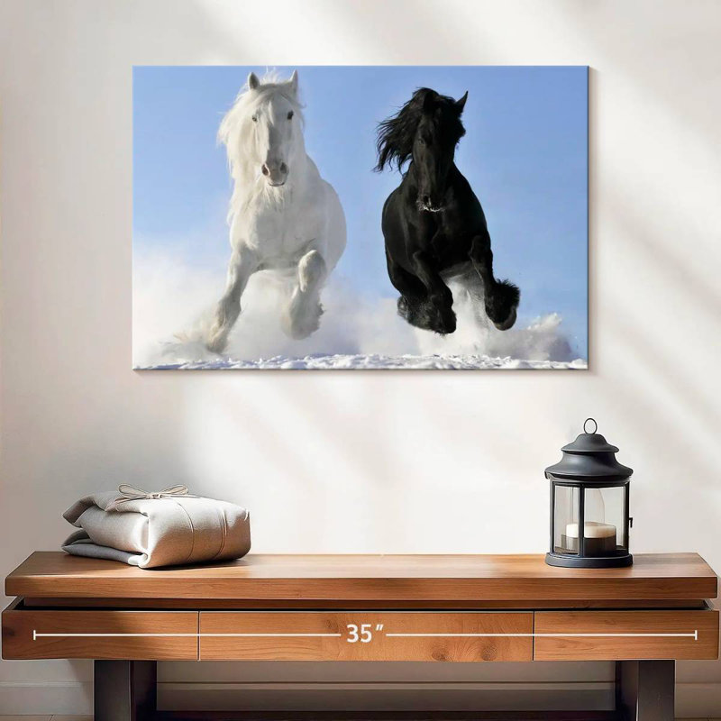 Chevaux frison d'hiver, H 16 po x l 24 po
