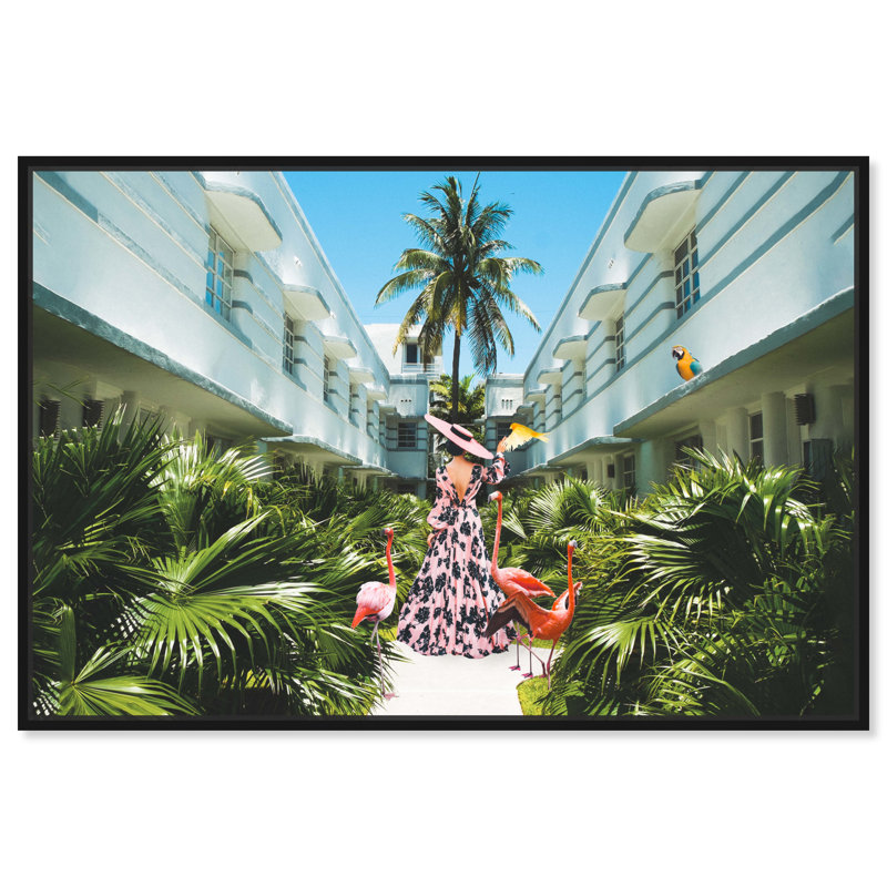 Miami déco - Photographie sur toile, Toile avec cadre noir, H 24 po x l 36 po