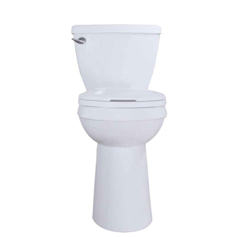 Extra Tall Two Piece Toilet with 21 inches Elongated Bowl Single 1.28 GPF Front Flush