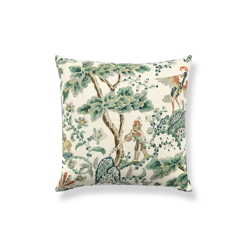 KELMESCOTT / AURORA PILLOW, 22" H x 22" W, Square, Leaf/Ivory/Navy Toile