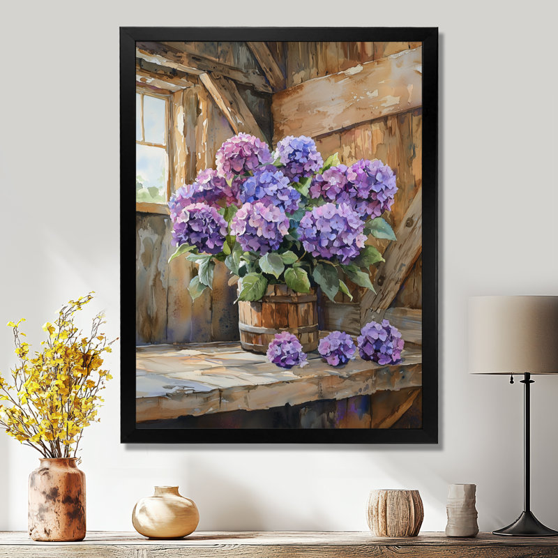 Art mural floral sur toile, impression de fleur botanique - composition florale de jardin, Noir, H 20 po x l 12 po