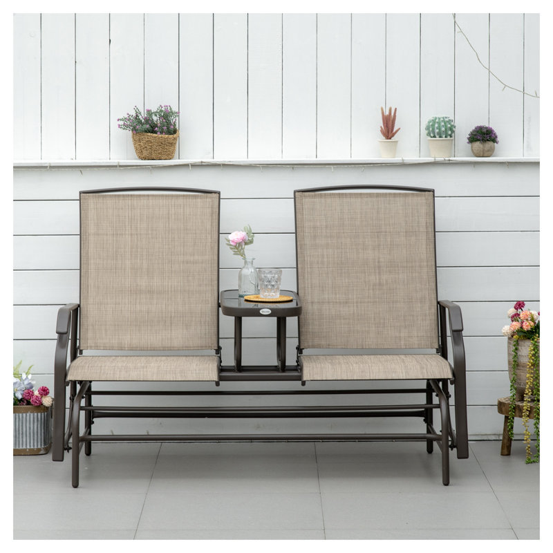 Banc oscillant avec table centrale Outsunny