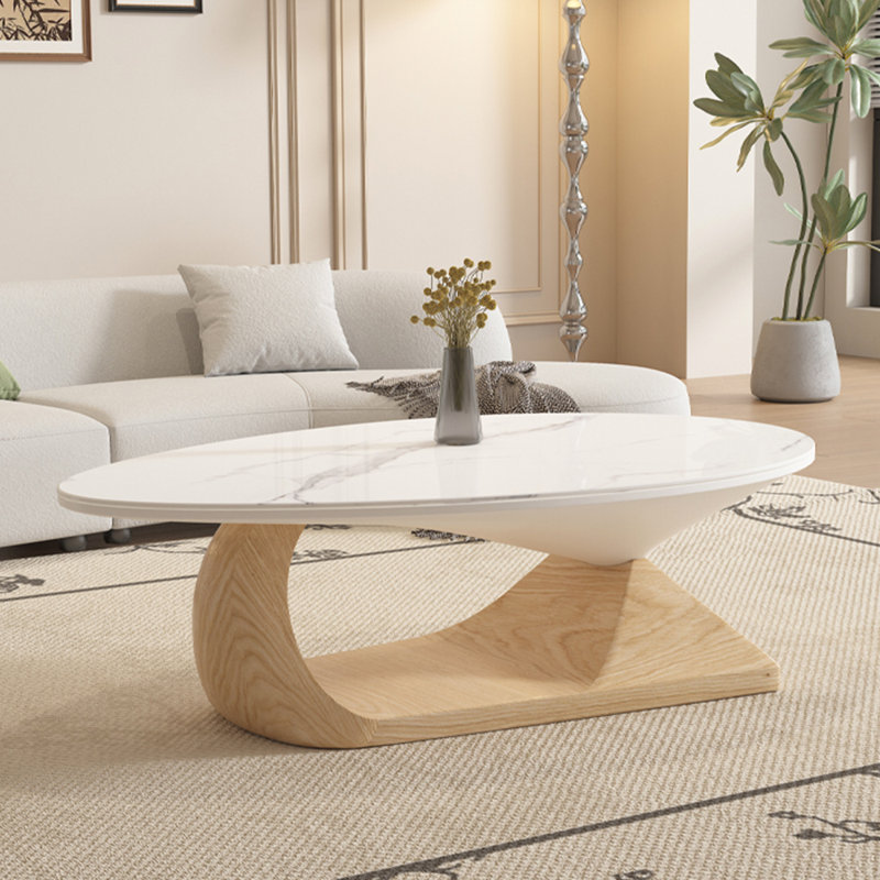 Table basse italienne simple moderne, Burlywood, H 15,7 po x L 51,2 po x l 31,5 po
