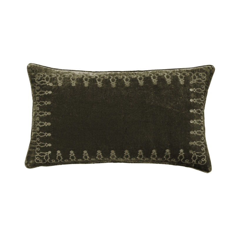 Coussin lombaire 14 po x 24 po Stella, Ocre vert