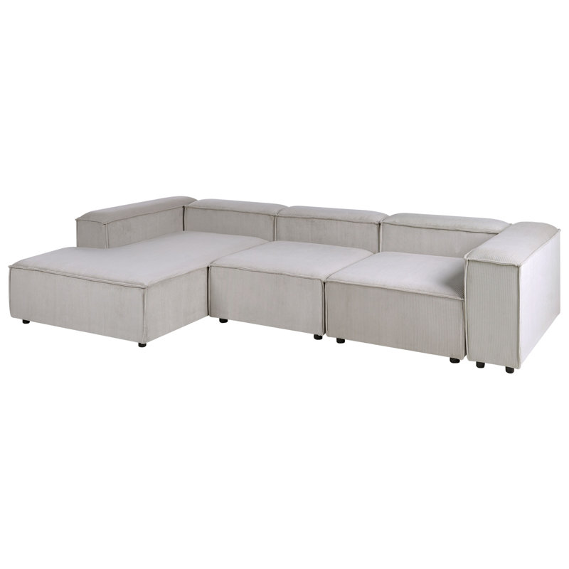 Alexs 4 Seater Corduroy Corner Sofa , Left Hand Facing