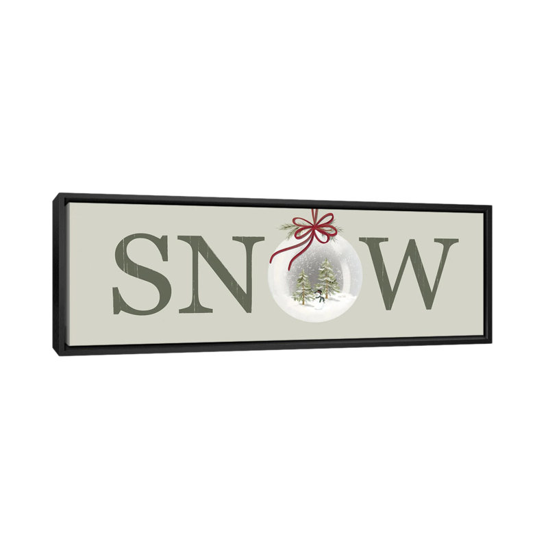 «Christmas SNOW Sign», reproduction d'art sur toile encadrée, H 20 po x l 60 po, Impression encadrée sans passe-partout, Noir