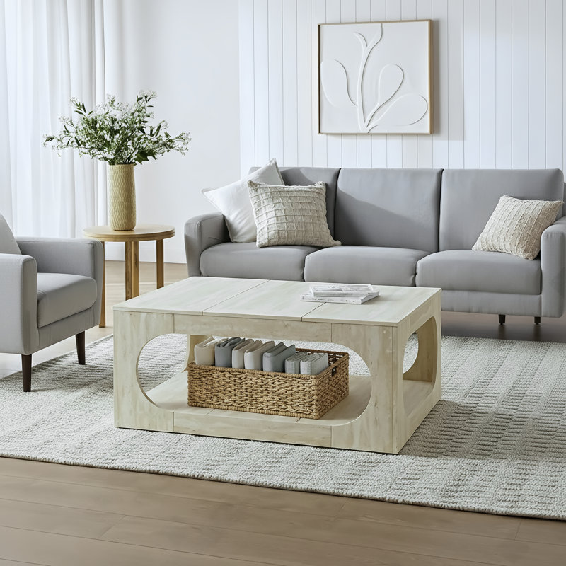Inniss Square Coffee Table, Traventine