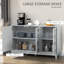 Armoire d'appoint avec miroir Wrought Studio ™, buffet de cuisine avec 2 placards, tablette intérieure réglable pour le salon, couloir, gris