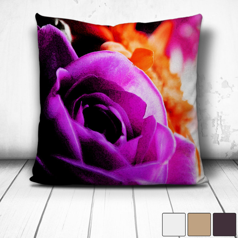 Flower Purple Rose Square, White