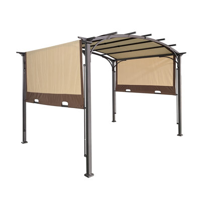 10 Ft. W x 9 Ft. D Outdoor Pergola Arched Patio Pergola, Outdoor Retractable Pergola with Sun Shade Canopy, Aluminum Pergola with Canopy Fixed in Various Positions, Metal pergola for Backyards