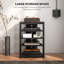 Meuble télé, tablettes de rangement et structure en acier pour chambre à coucher