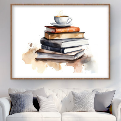 Calming Books - Bedroom Food Framed Matted Print for Decor