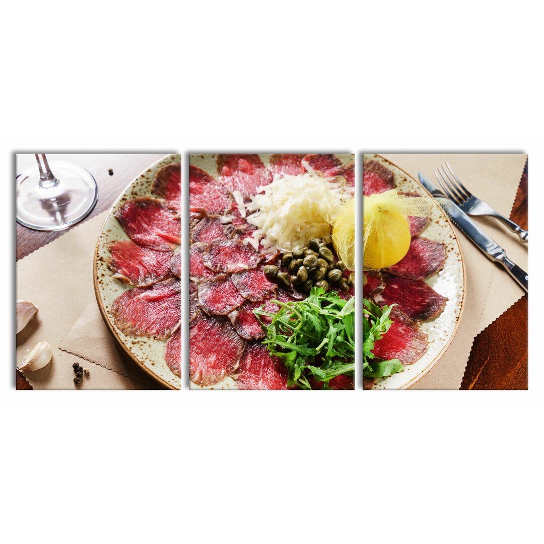 3-tlg. Leinwandbilder-Set Appetising Carpaccio