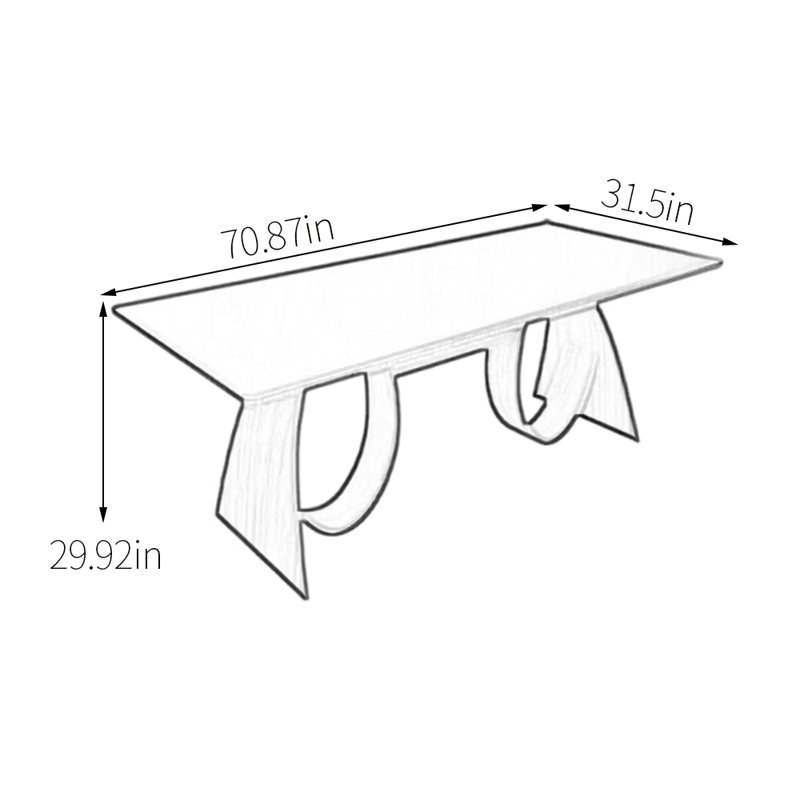 Table de salle à manger Creative Legs avec stabilité accrue, H 29,92 po x L 70,87 po x l 31,5 po, Blanc, Noir