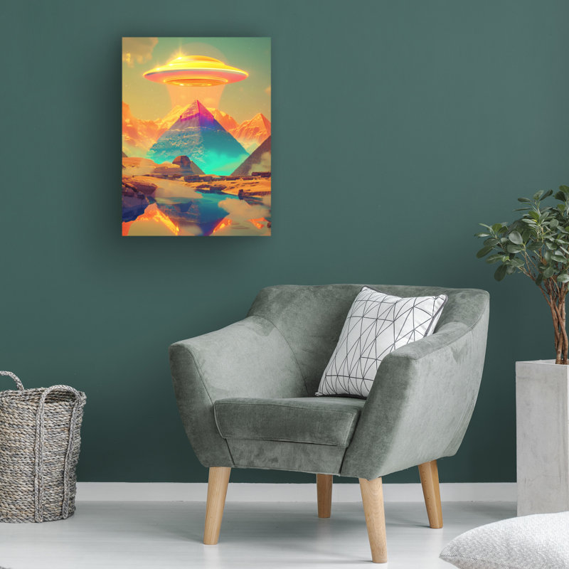 Art sur toile «Rhin Ray Heere Ufo Pyramid 2», H 19 po x l 14 po