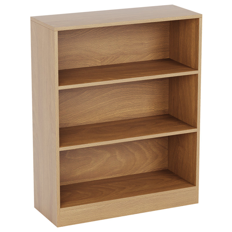 142cm H x 60cm W Standard Bookcase, Oak, (3 Shelves) 75cm H x 60cm W x 24cm D