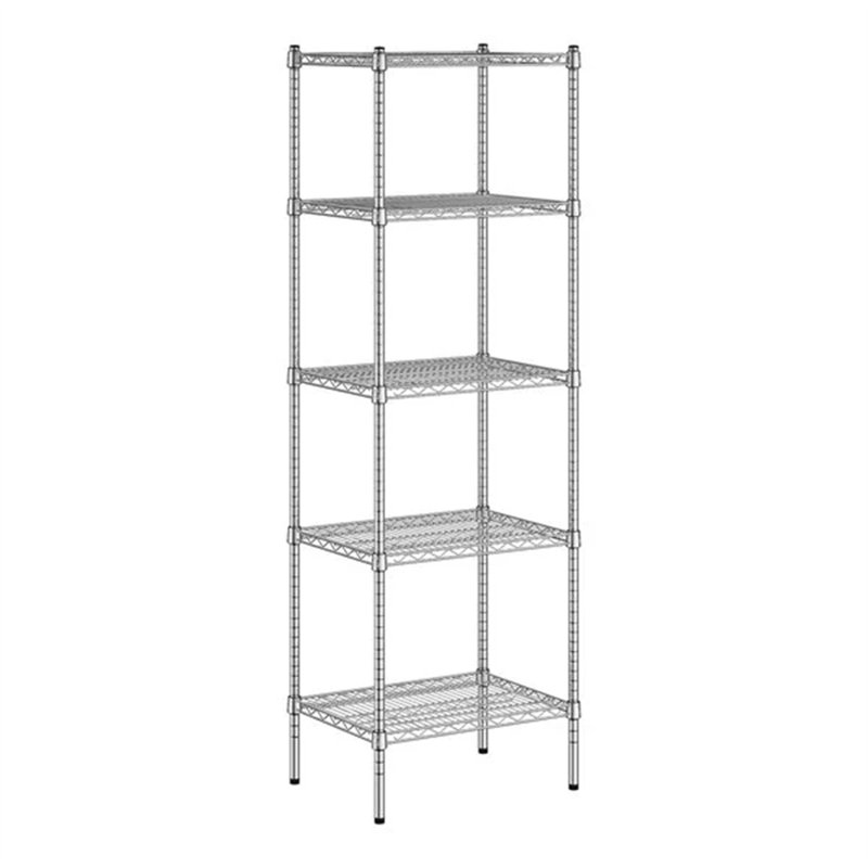Reggan Metal Shelving Unit, 74" H x 24" W x 18" D, Chrome