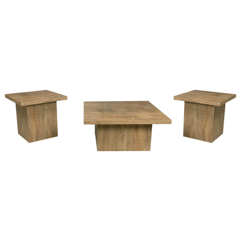 Exeter Mango Square 3-Piece Coffee Table Set