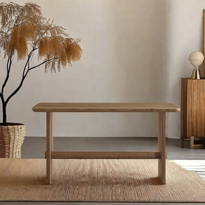 Solid wood ash simple rectangular dining table., 29.53"H x 78.74"L x 31.5"W
