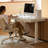White Rectangular Solid Wood desk-1133483659