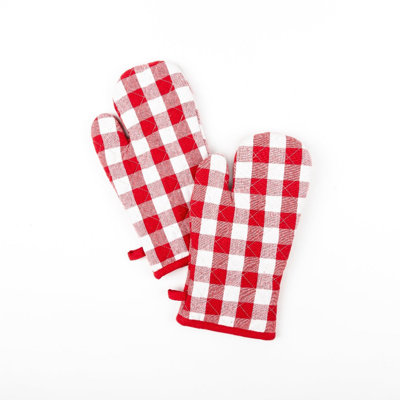 Gant de ferme à carreaux rouge et blanc Farmhouse