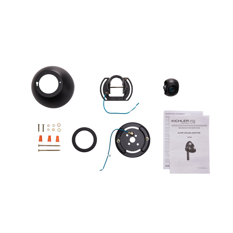 Adaptateur incliné pour ventilateur de plafond Kittery Point, Noir satiné