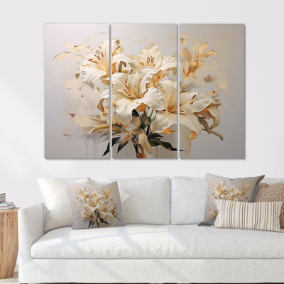 «Dreamy Serenade Of Lilies IV», ensemble d'art mural sur toile