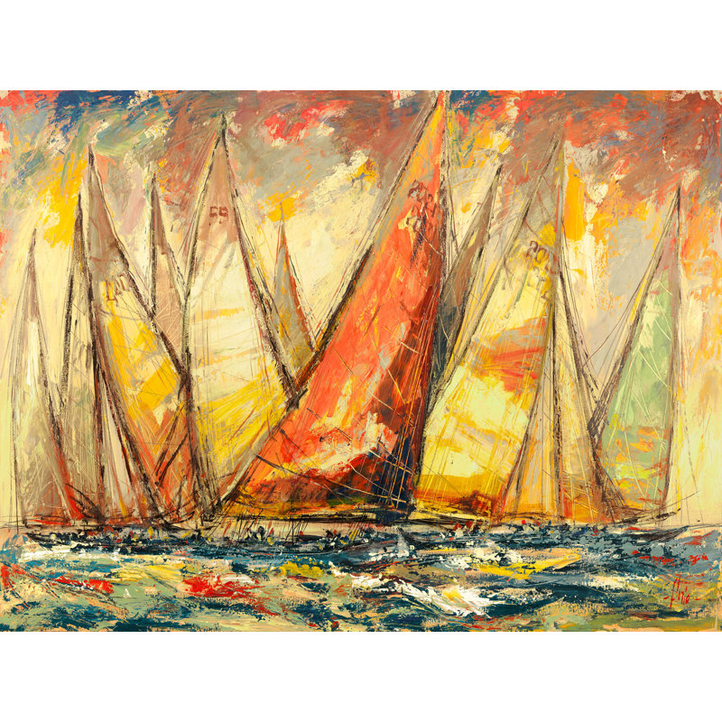 Great Regatta by Luigi Florio - Wrapped Canvas Art Prints, 60cm H x 80cm W x 4cm D