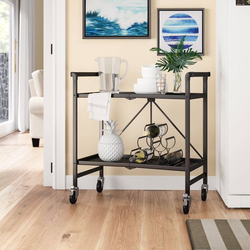 Metal Bar Cart, Sandy Brown