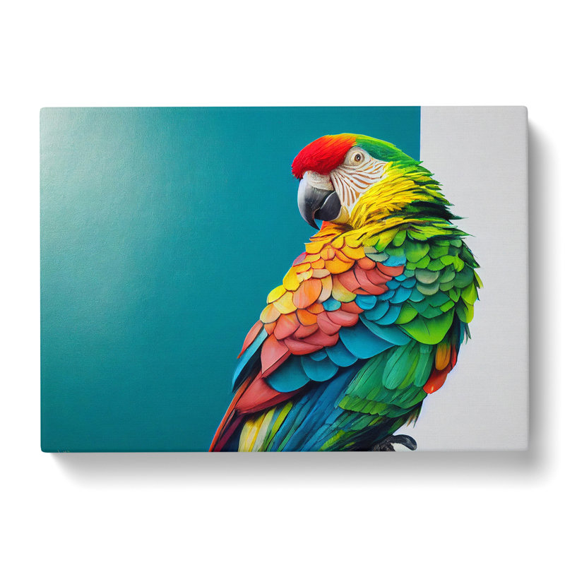Captivating Parrot - Wrapped Canvas, 50cm H x 76cm W x 3cm D