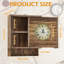 Horloge murale vintage en bois avec crochets à clés et compartiment de rangement caché