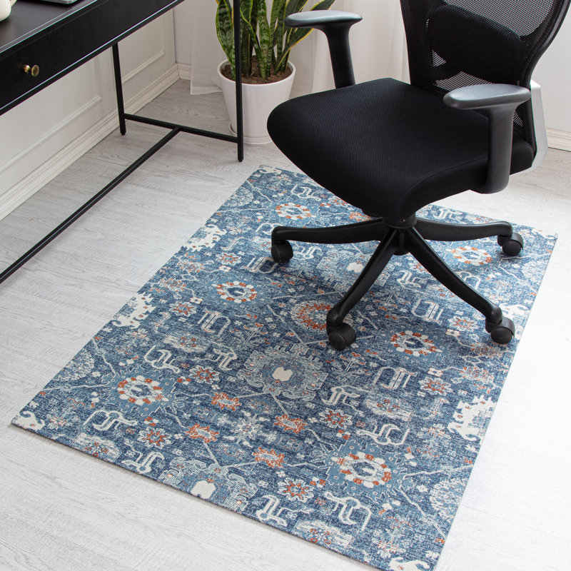 Alta Floral Pattern Chair Mat with Non Slip Backing, 0.25" H x 36'' W x 48'' D