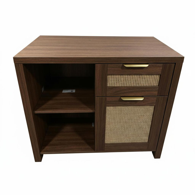 Classeur de bureau, armoire de rangement en bois avec tiroirs pour bureau personnel, Naturel