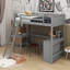 Lit mezzanine simple avec tablettes et bureau