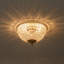 3-Light Antique Brass Crystal Bowl Flush Mount