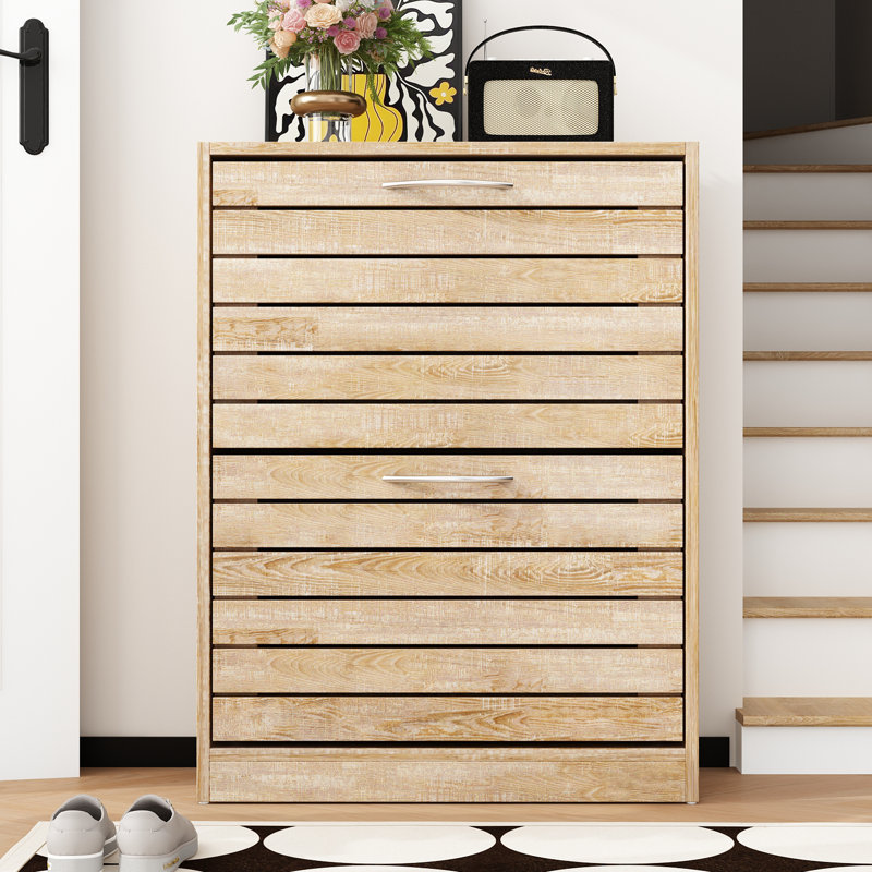 29.5'' H X 22.4"W 12 Pairs Shoe Storage, Brown