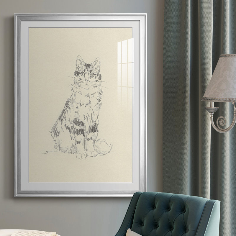 " House Cat III ", Silver, 30.5" H x 22.5" W x 1" D