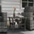 Square Patio End Table, Tempered Glass, Storage Shelf, Grey , Aluminum Frame 2 Outdoor Coffee Glass Top, Storage,
