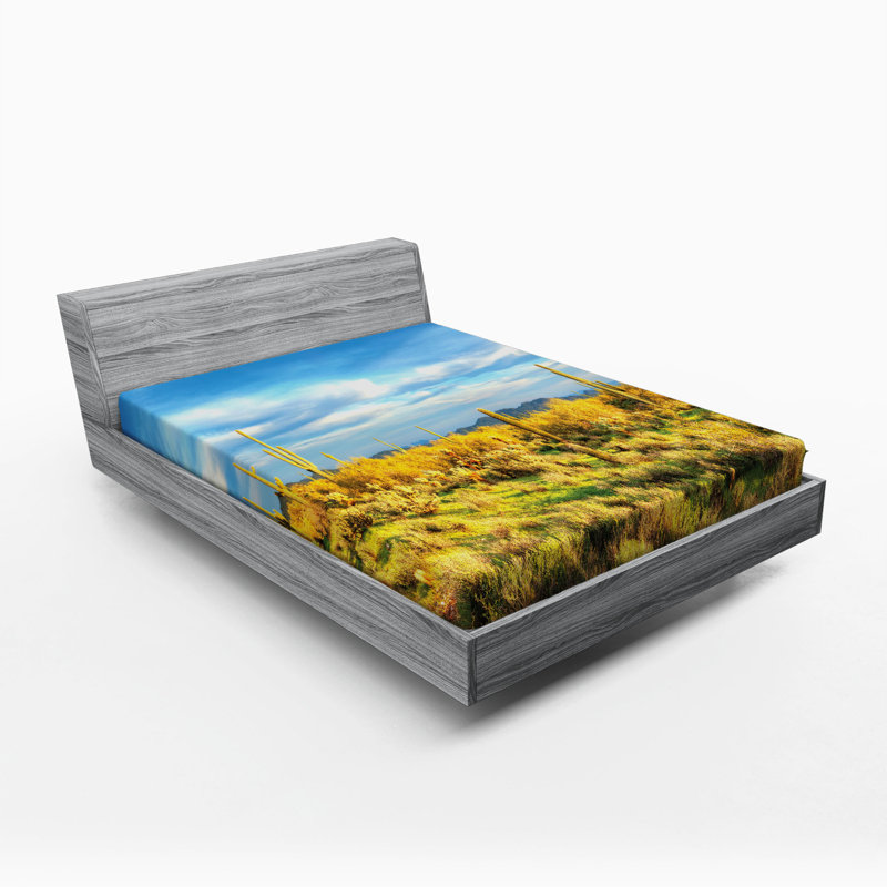 Microfiber Patterned Fitted Sheet, Queen Fitted Sheet