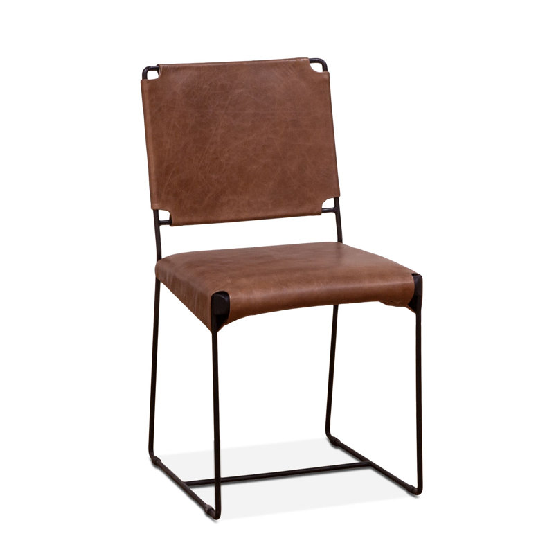 Kaim 19.50'' H Upholstered Side Chair, Black/Brown