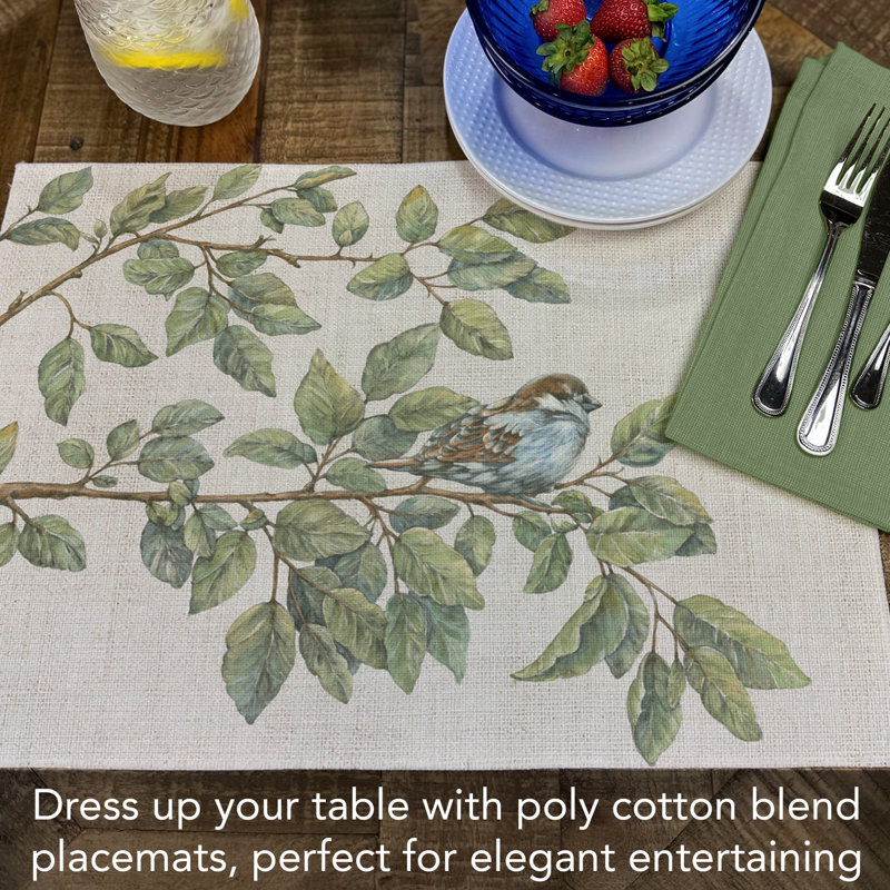 Red Barrel Studio® Bird Watching 4-Pack Cotton Blend Rectangular Placemats