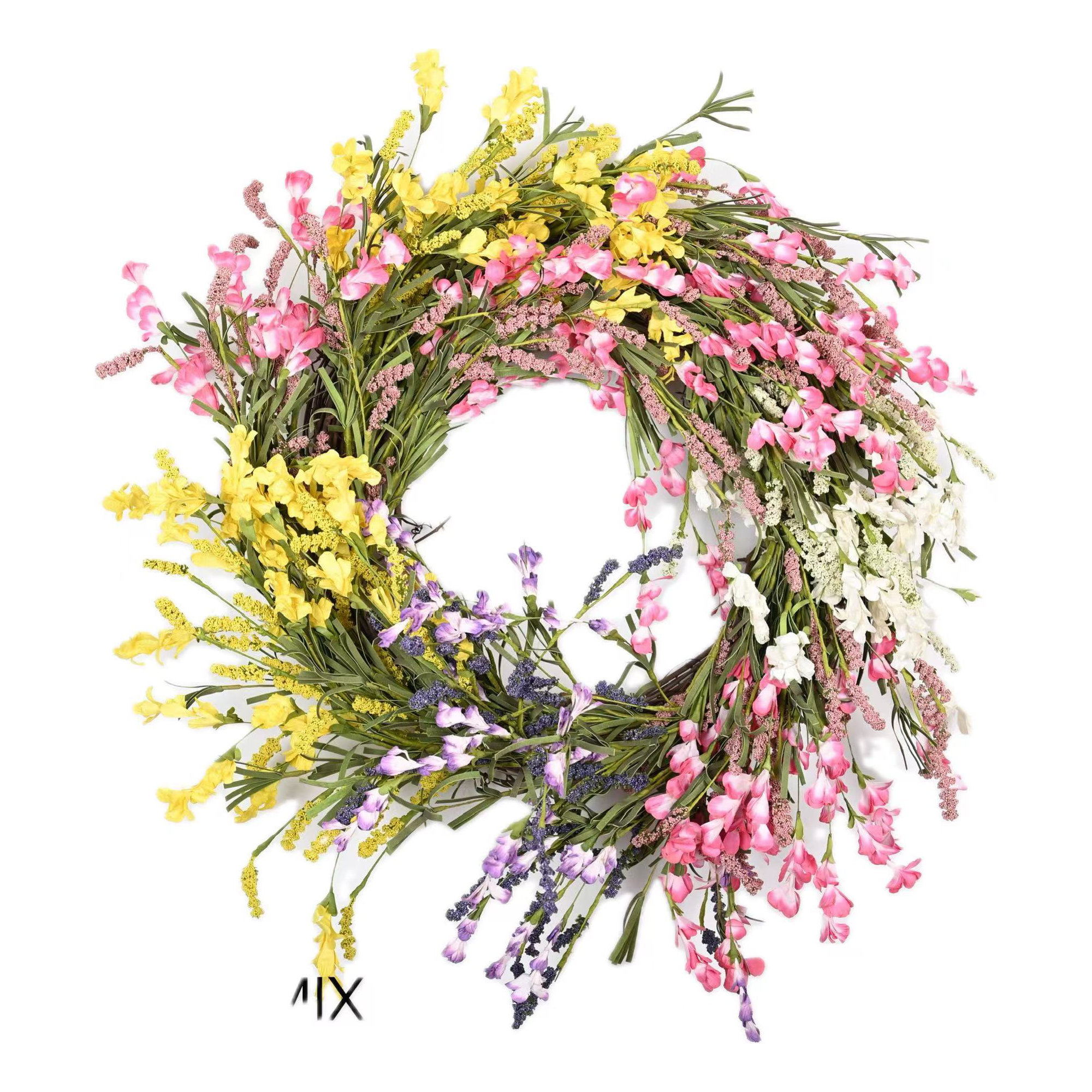 26" Blossom Wildflower Spring Front Door Wreath, Mix