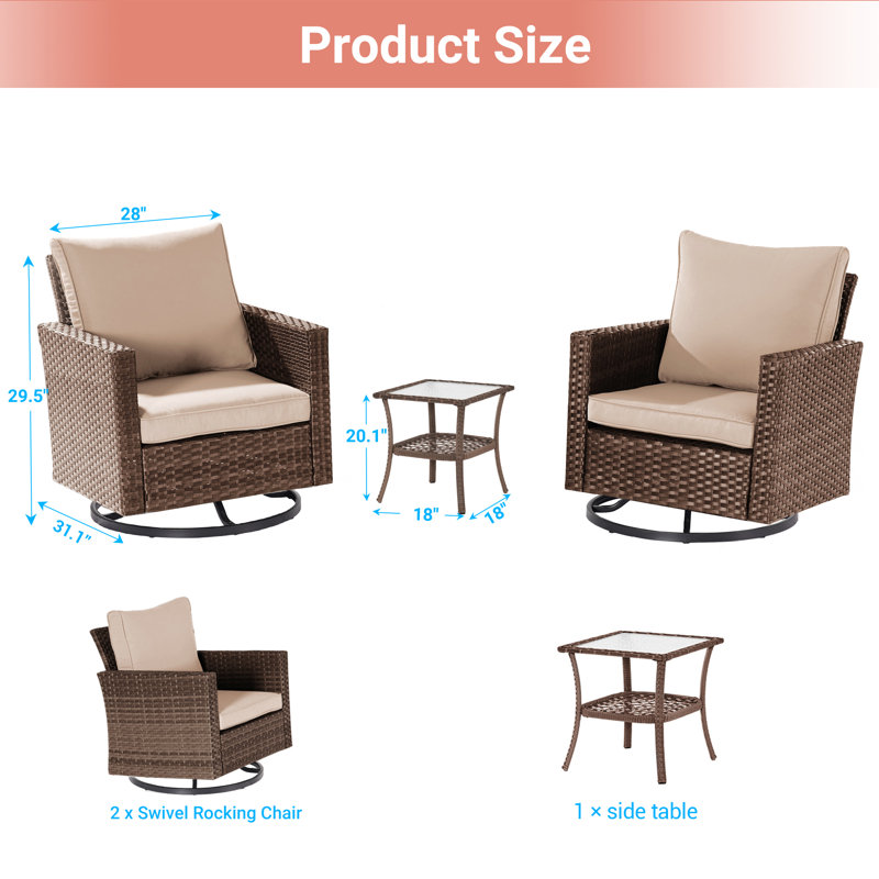 2 repose-pieds en rotin de patio 2 pièces, repose-pieds en osier d'extérieur avec coussin amovible et structure en acier