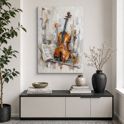 Cello And Music Notes Artwork, Music Room Pictures, Framed Canvas Giclee Print Wall Art